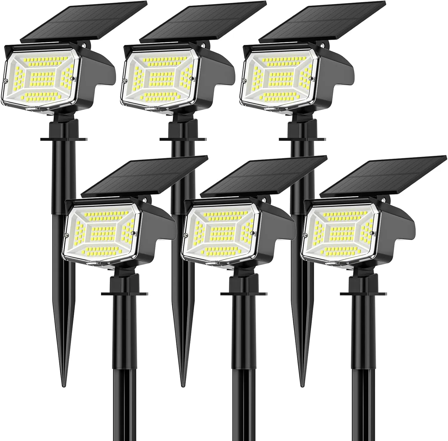 Solar Spot Lights Outdoor, 92 LEDs Landscape Lighting with 3 Lighting Modes and Auto On/Off, IP67 Waterproof Spotlights, Outdoor Solar Lights for Yard Garden, 6 Pack (Cool White)