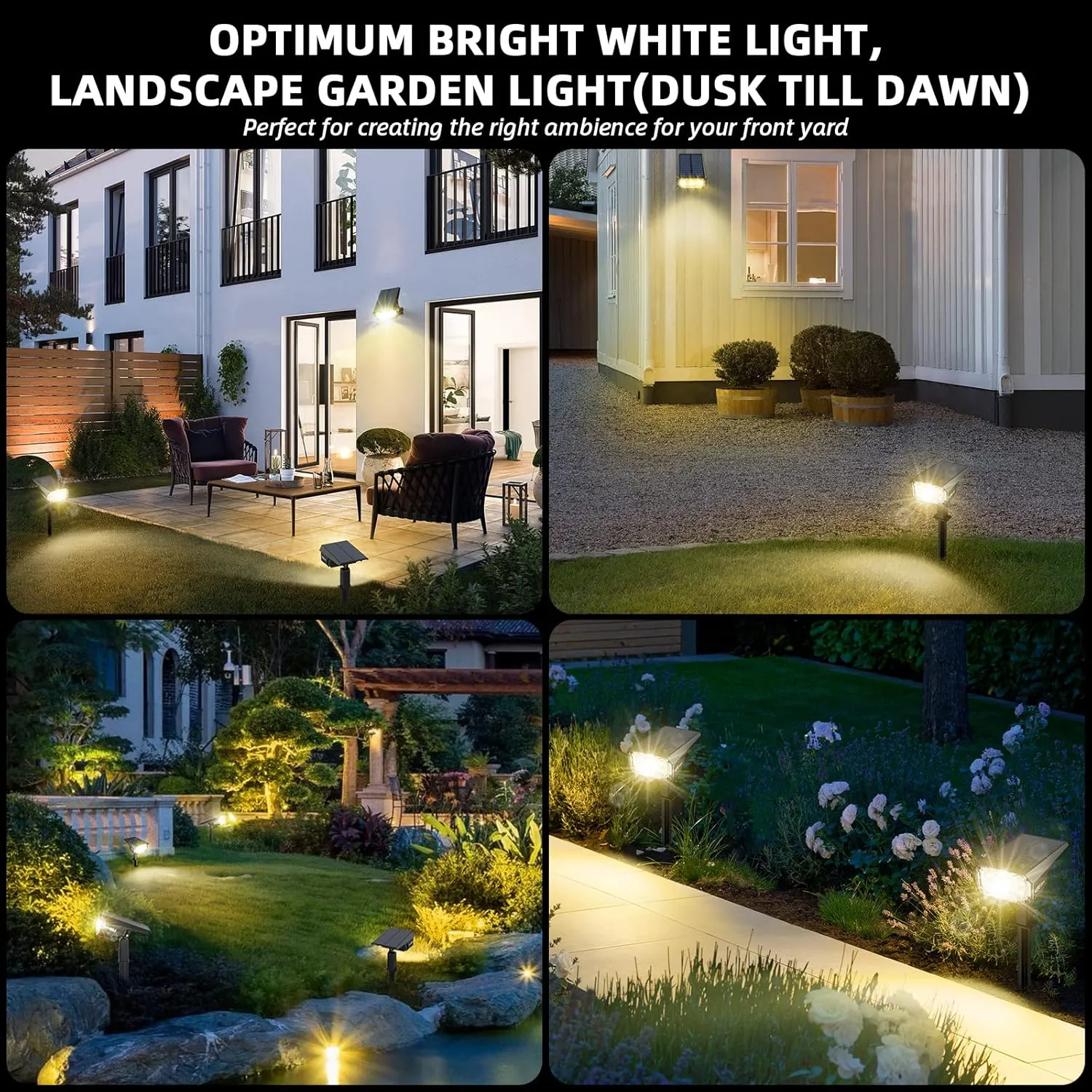 Solar Spot Lights Outdoor Landscape Light, 40 LEDs Solar Landscape Spotlights Outdoor Waterproof Auto On/Off Garden Lights, Outdoor Solar Lights for Yard Palm Tree Driveway Patio Pool