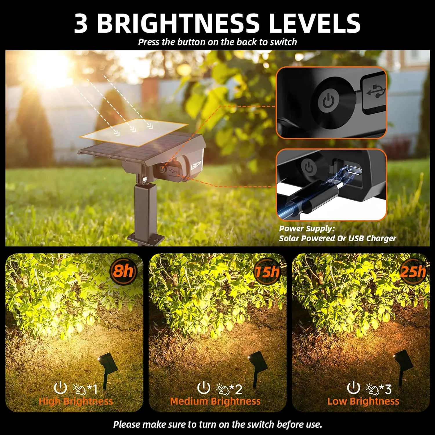 Solar Spot Lights Outdoor Landscape Light, 40 LEDs Solar Landscape Spotlights Outdoor Waterproof Auto On/Off Garden Lights, Outdoor Solar Lights for Yard Palm Tree Driveway Patio Pool