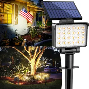 Solar Spot Lights Outdoor Waterproof for Flag, Tree, House, Garden, Yard, Landscape Spotlights for Accent Uplighting Halloween Christmas Decorations-1 Pack