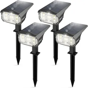 Solar Spot Lights Outdoor,IP65 Waterproof 40 LEDs Landscape Spotlights,USB & Solar Powered Wall Lights,3 Modes Outdoor Solar Garden Lights for Yard Porch 4 Pack