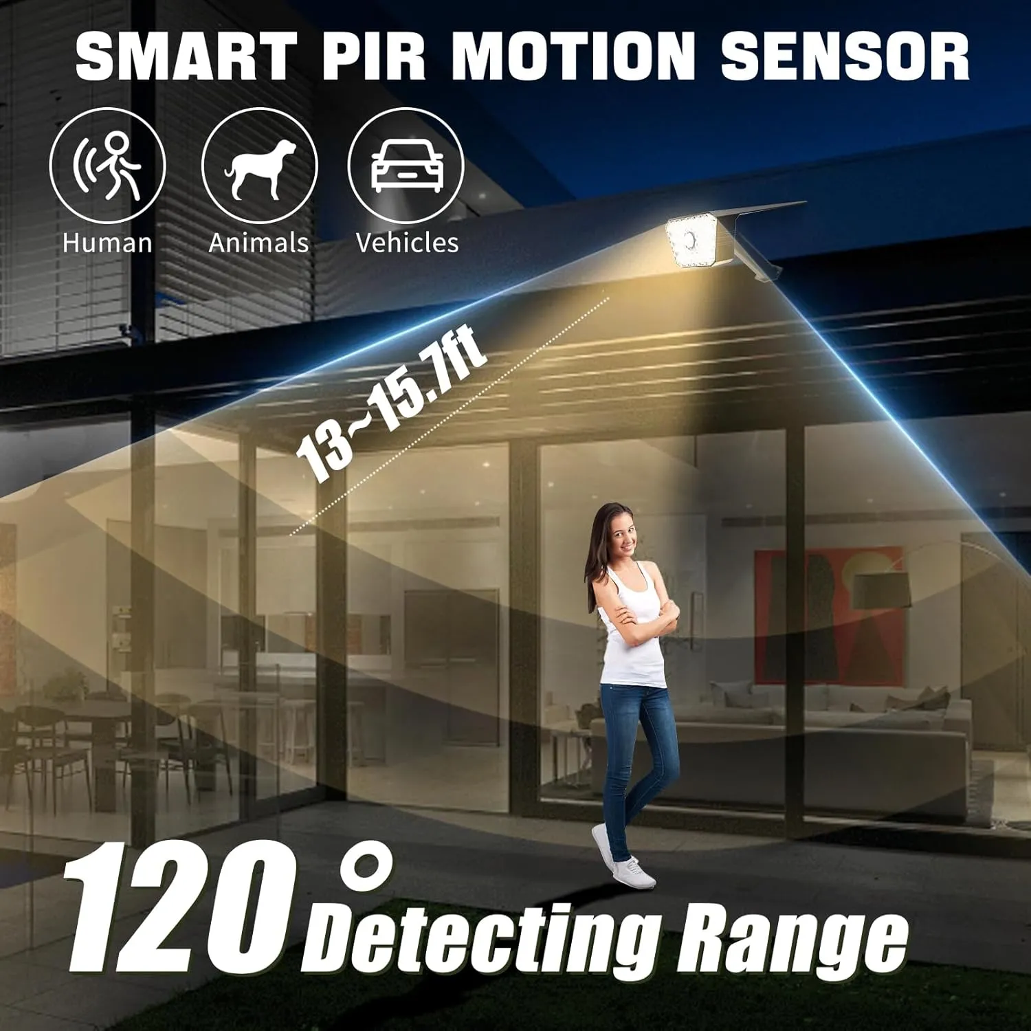 Solar Spotlights Outdoor Motion Sensor Solar Landscape Spot Lighting Outdoor Waterproof IP67 4 Modes 2800K Lights Auto On/Off Solarpower Lights for Yard Garden Pathway Driveway Walkway-6 Pack