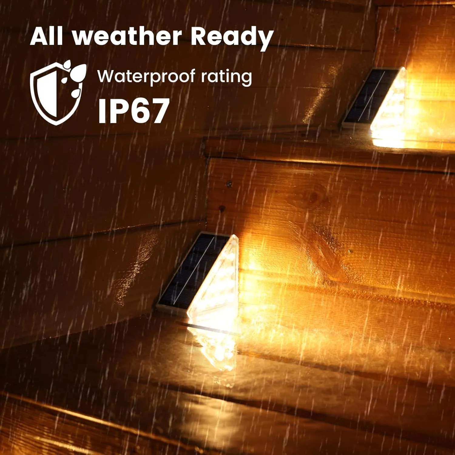 Solar Stair Lights Outdoor Waterproof Auto On Off, 24 Pack Solar Step Lights for Outside IP67, LED Outdoor Stair Lights for Deck Step, Patio, Pathway, Proch, Warm Lights