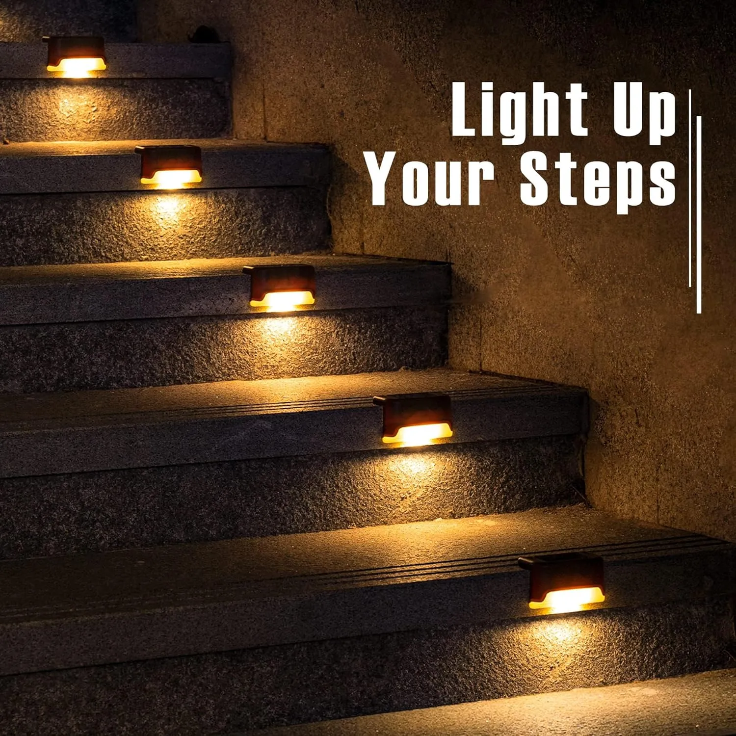 Solar Step Lights 20 Pack, Solar Powered Deck Lights of Waterproof LED for Stairs, Fence, Yard, Patio, and Pathway (Warm White)