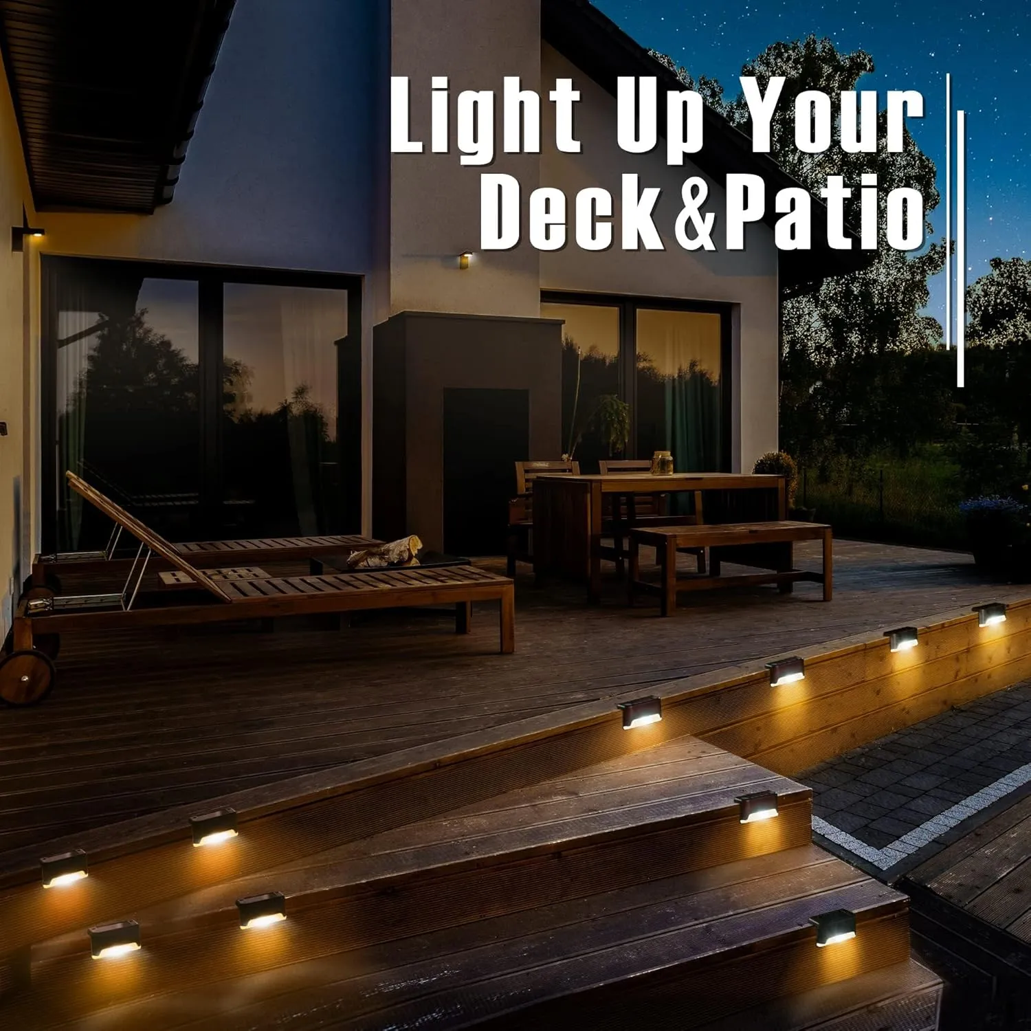 Solar Step Lights 20 Pack, Solar Powered Deck Lights of Waterproof LED for Stairs, Fence, Yard, Patio, and Pathway (Warm White)