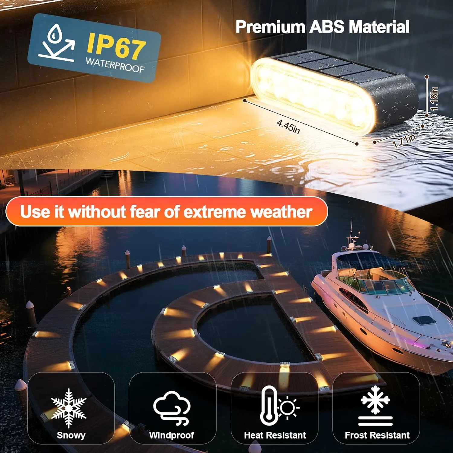 Solar Step Lights for Outside, 12-Pack Stair Light Outdoor Waterproof IP67, 14 LED Warm White Light Solar Powered Lighting for Steps, Stairs, Deck, Patio, Walkway, Front Porch Decor