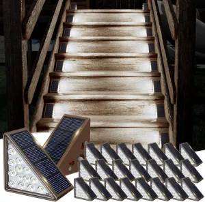 Solar Step Lights for Outside,24pack Solar Stair Lights Outdoor Waterproof IP67,Outdoor Deck Step Lights,Solar Outdoor Lights for Staircase,Patio,Front Step(Cool White)…
