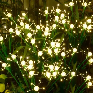 Solar Swaying Garden Lights – Firefly Effect Outdoor LED Lights with Upgraded Solar Panel, Waterproof Pathway Lights for Yard & Holiday Decor (4pack)