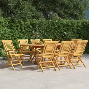 Solid Wood Teak Folding Patio Chairs 8-Piece Set 22"" x24.8 x35.4 for Outdoor Dining Lounge Camping Beach