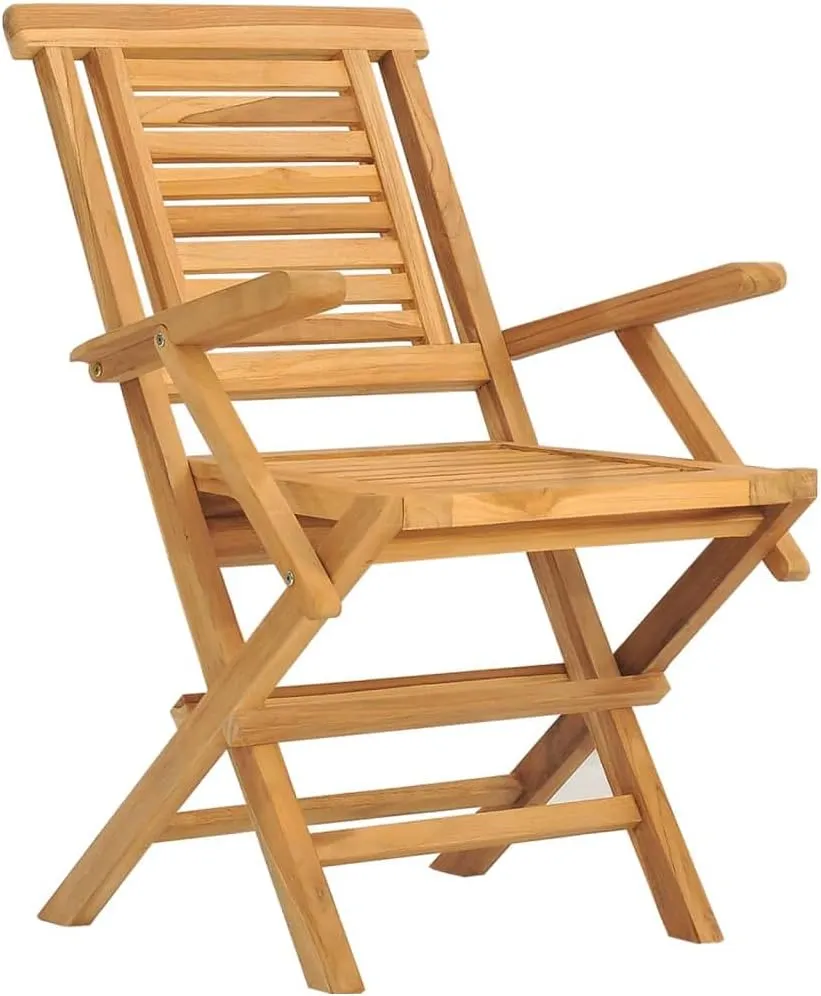 Solid Wood Teak Folding Patio Chairs 8-Piece Set 22"" x24.8 x35.4 for Outdoor Dining Lounge Camping Beach