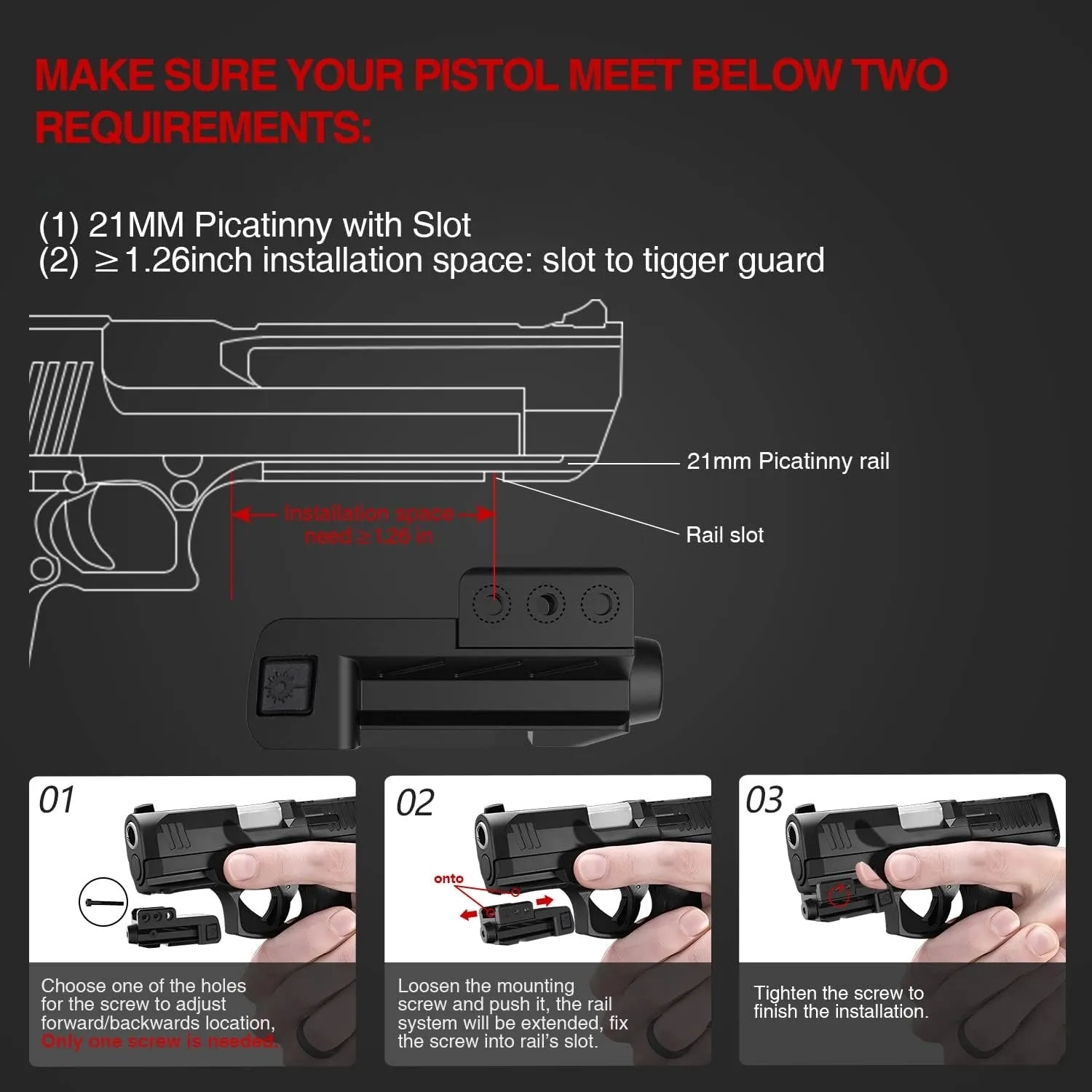 SOLOFISH Low Profile Beams for Guns, Magnetic Rechargeable Green Blue Red Beam for Pistol Handgun, Shockproof Compatible with Glock 17 19
