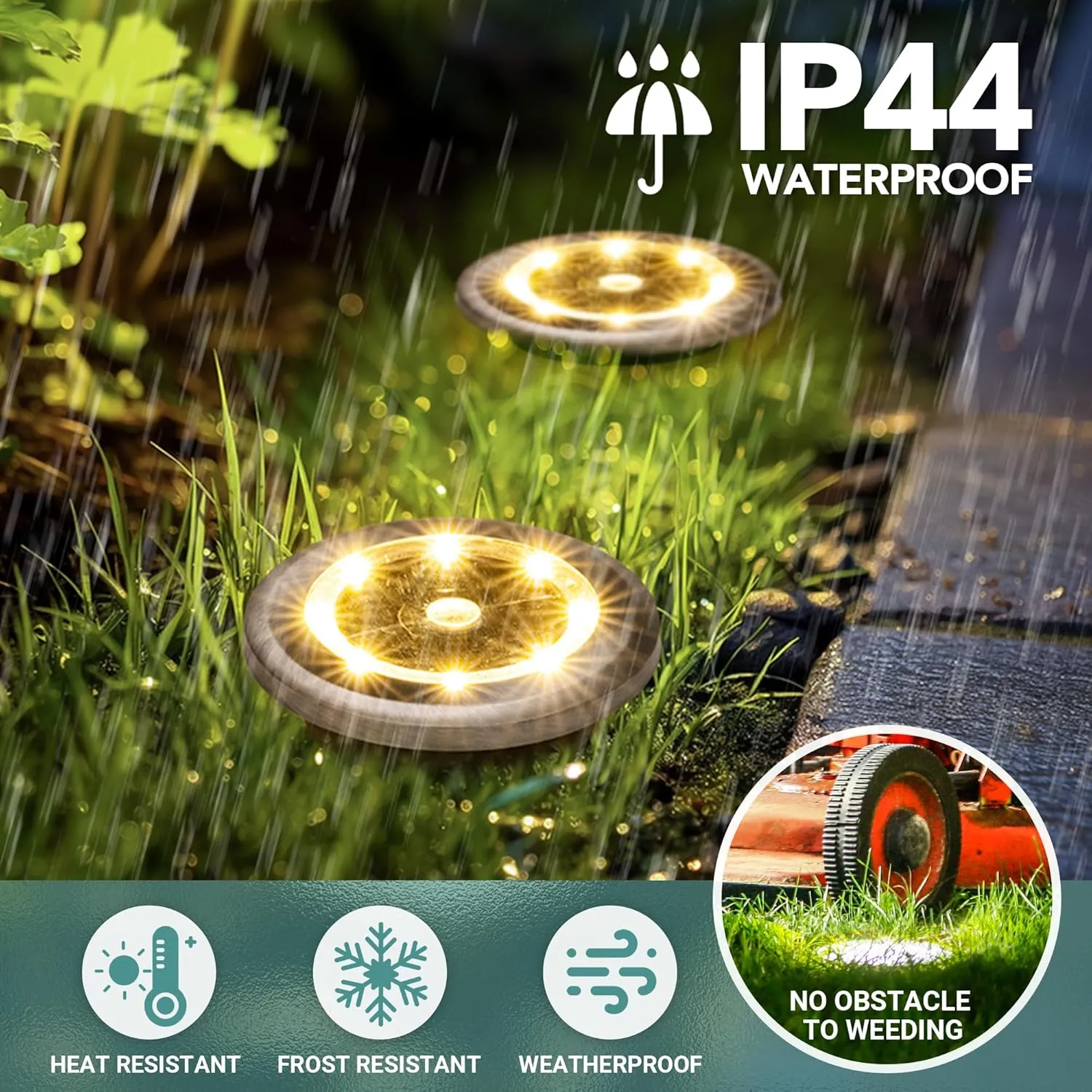 SOLPEX Mini Solar Ground Lights, 10 Pack Solar Lights Outdoor Waterproof, Pathway Lights Solar Powered, Solar Garden Lights, Landscape Lighting for Yard Driveway Walkway (Warm White)