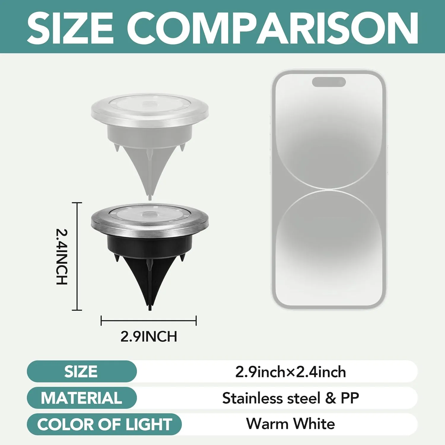 SOLPEX Mini Solar Ground Lights, 10 Pack Solar Lights Outdoor Waterproof, Pathway Lights Solar Powered, Solar Garden Lights, Landscape Lighting for Yard Driveway Walkway (Warm White)