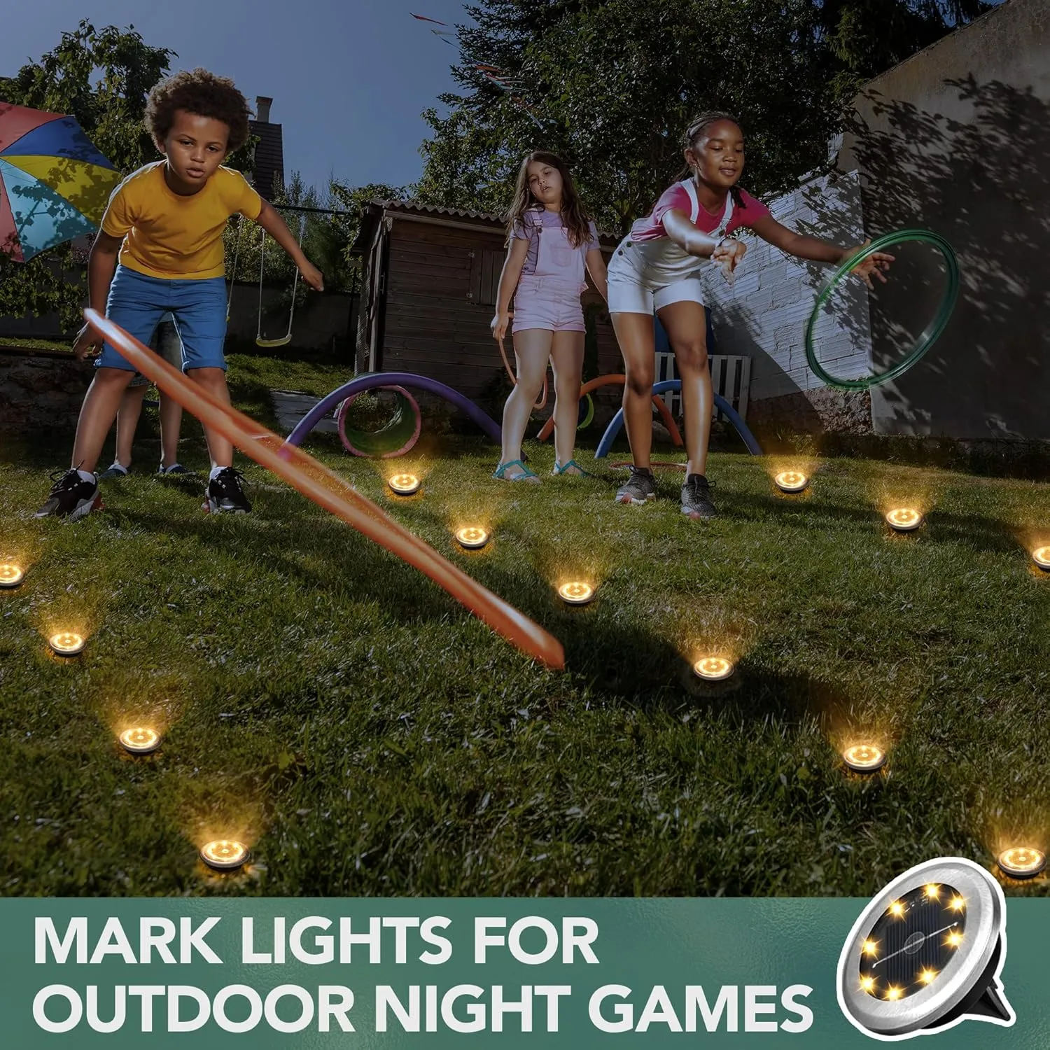 SOLPEX Mini Solar Ground Lights, 10 Pack Solar Lights Outdoor Waterproof, Pathway Lights Solar Powered, Solar Garden Lights, Landscape Lighting for Yard Driveway Walkway (Warm White)