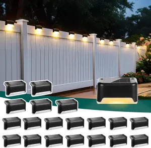 SOLPEX Solar Deck Lights Outdoor 20 Pack, Solar Step Lights Waterproof Led Solar Lights for Outdoor Stairs, Step, Fence, Yard, Patio, and Pathway(Warm White)