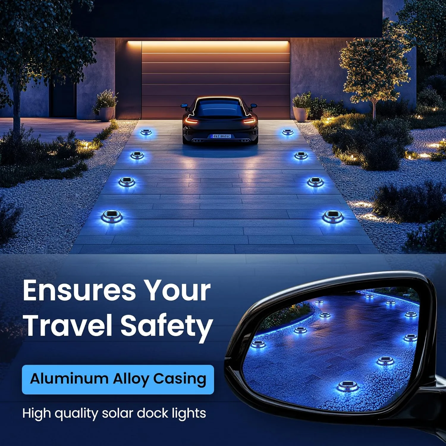 SOLPEX Solar Driveway Lights 12 Pack,Multi-Color Deck Light Outdoor IP68Waterproof,Solar Pathway Lights Outdoor for Dock,Sidewalk,Stair