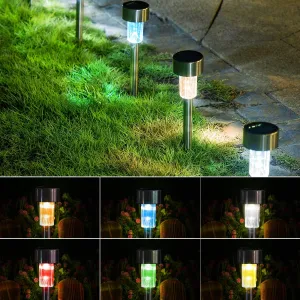 SOLPEX Solar Garden Lights Outdoor, 6 Color 12 Pack Stainless Steel Led Pathway Lights,Halloween/Christmas Solar Decorative，Christmas Decor for Patio, Lawn, Yard,Landscape and Walkway