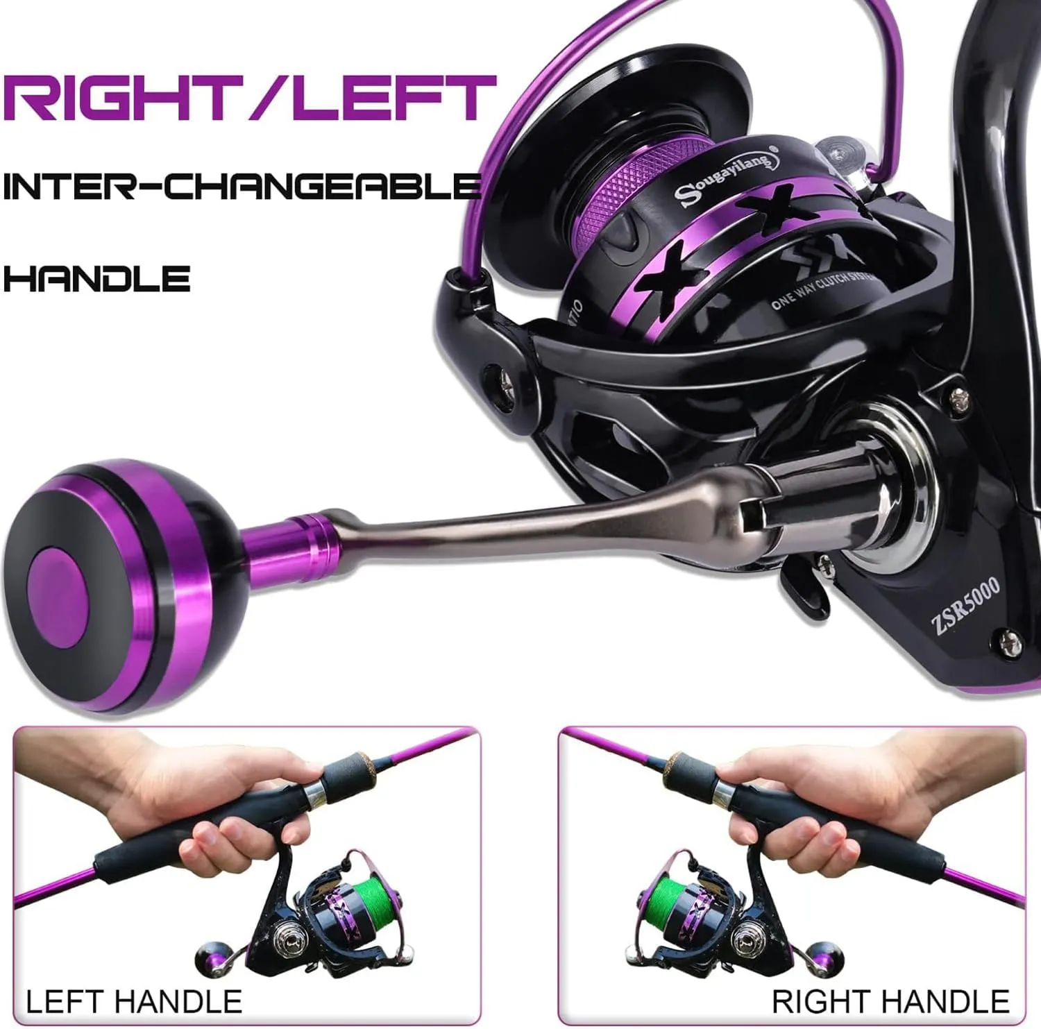 Sougayilang Fishing Rod and Reel Combo, Stainless Steel Guides Fishing Pole with Spinning Reel Combo for Saltwater and Freshwater