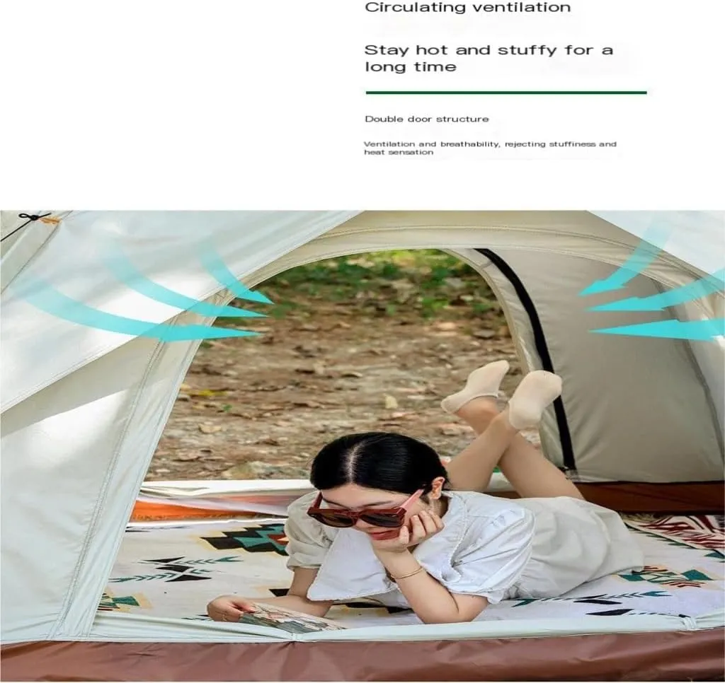 Spacious and Lightweight Outdoor Camping Tent Semi-Automatic Outdoor Tent Installation-Free Portable Folding Double-Layer Camping Tent Outdoor Tent
