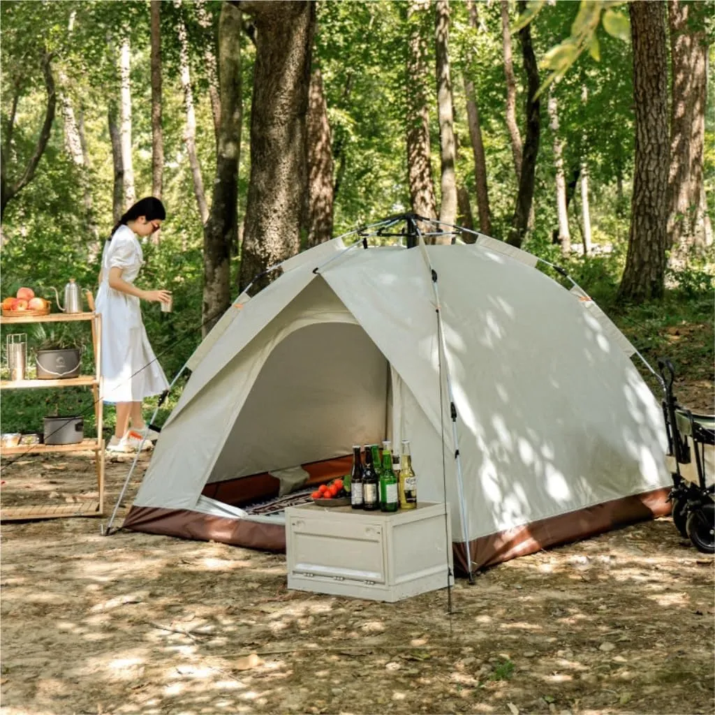 Spacious and Lightweight Outdoor Camping Tent Semi-Automatic Outdoor Tent Installation-Free Portable Folding Double-Layer Camping Tent Outdoor Tent