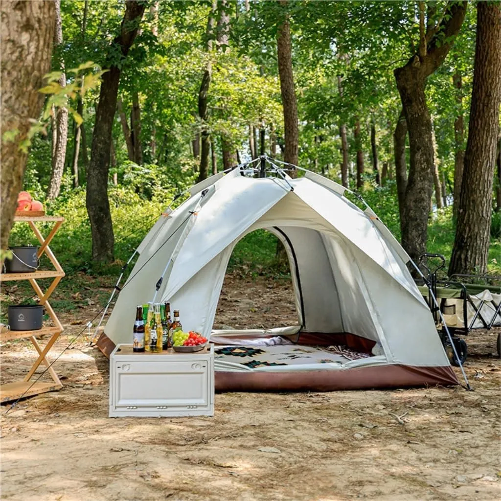 Spacious and Lightweight Outdoor Camping Tent Semi-Automatic Outdoor Tent Installation-Free Portable Folding Double-Layer Camping Tent Outdoor Tent