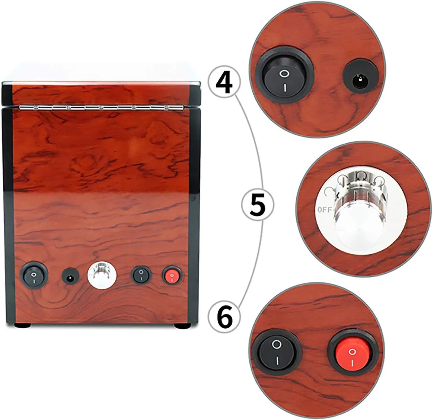 Spinner winding box Watch Winders - Wooden Watch Storage Case Smart Watches Winder with LED Light Mechanical Watch Automatic Shaker with Access Control Watch Winding Box Quiet and well operated, 1