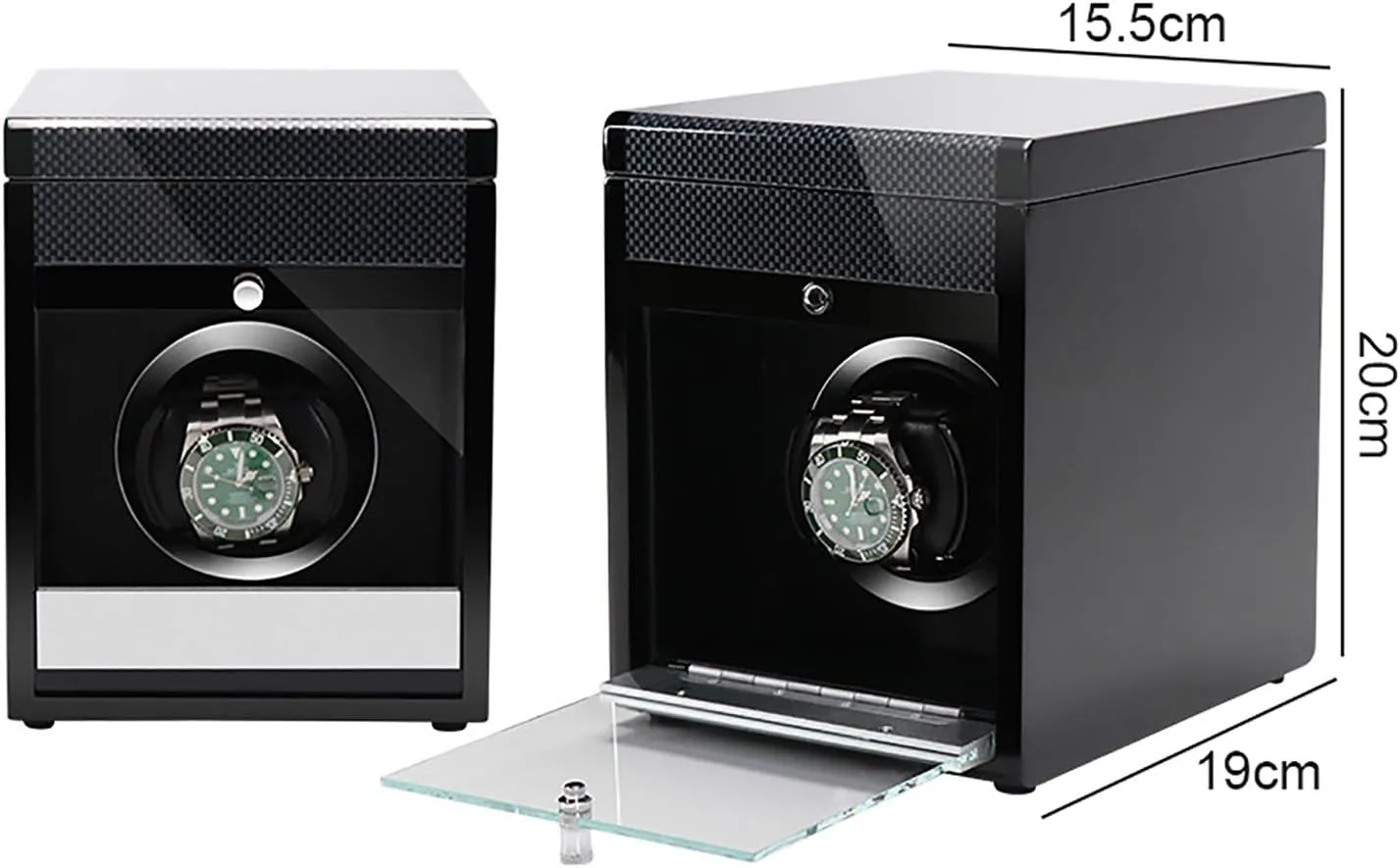 Spinner winding box Watch Winders - Wooden Watch Storage Case Smart Watches Winder with LED Light Mechanical Watch Automatic Shaker with Access Control Watch Winding Box Quiet and well operated, 1
