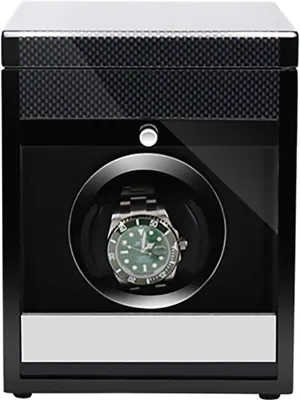 Spinner Winding Box Watch Winders - Wooden Watch Storage Case Smart Watches Winder with LED Light Mechanical Watch Automatic Shaker with Access Control Watch Winding Box