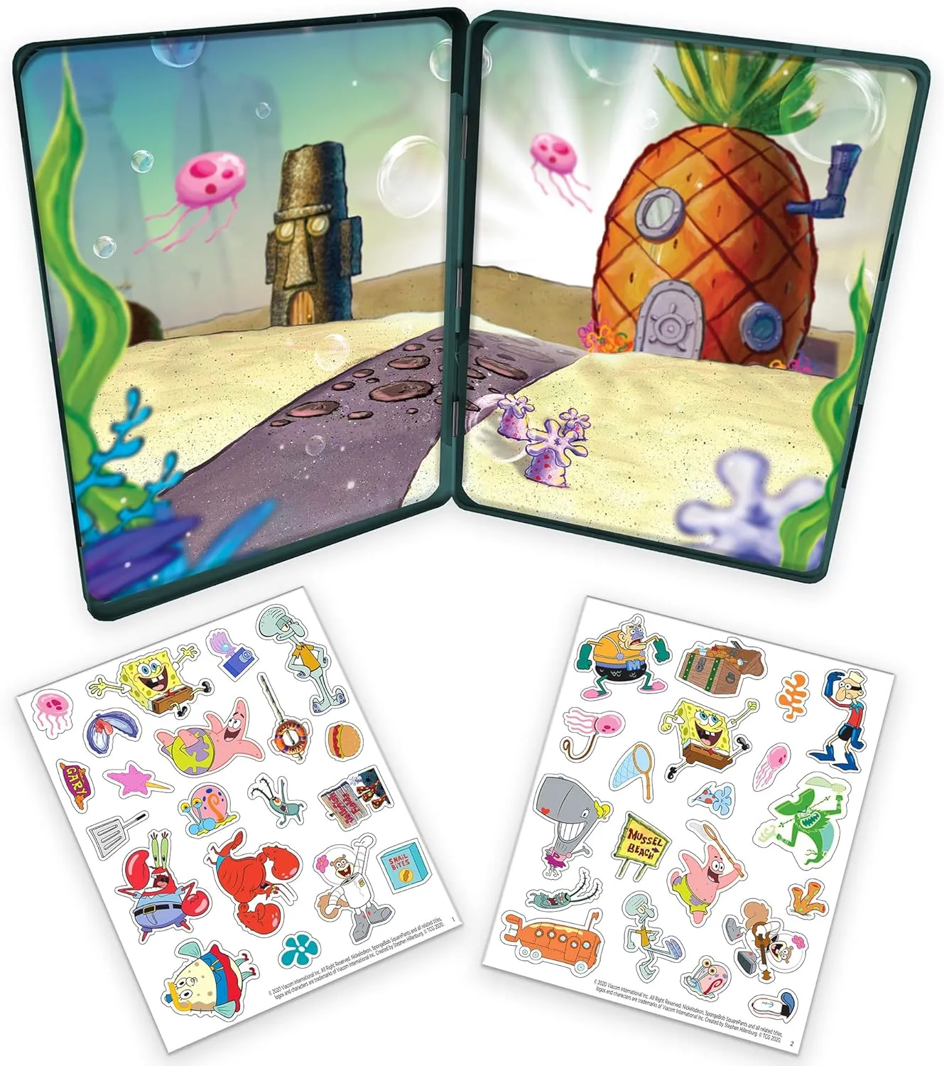 Spongebob Squarepants - Magnetic Creations Tin - Dress Up Play Set - Includes 2 Sheets of Mix & Match Dress Up Magnets with Storage Tin. Great Travel Activity for Kids and Toddlers!