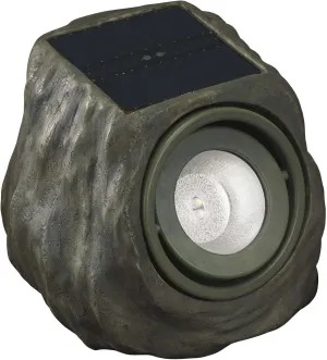 Spotlight, Hi-Performance Lumen Output, Brightness Selector, Powered by SunPower solar panels, Polyresin Solar Outdoor Lighting, Decorative, Pathway Light, Adjustable Lens, Weatherproof, and 1 Year Warranty.