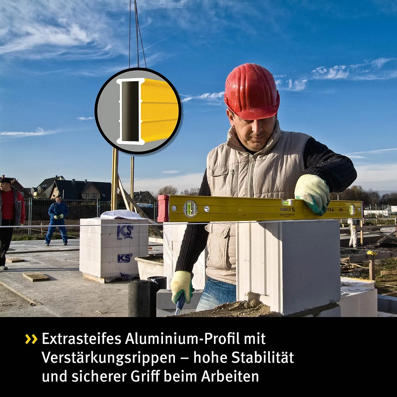 Stabila 15855 96-M-2 Magnetic Spirit Level 3 Vial 100cm, Yellow, M/100cm
