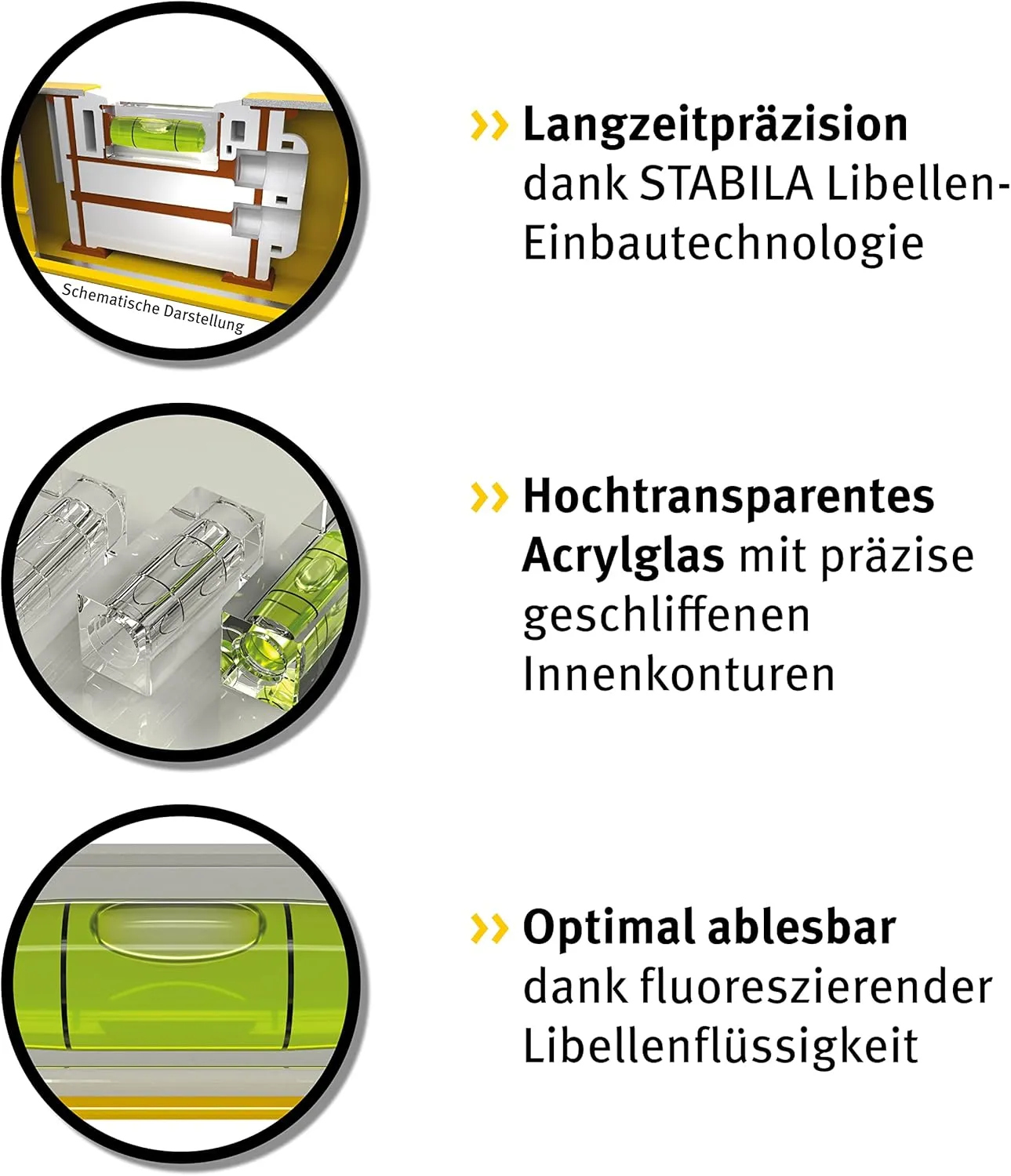 Stabila 15855 96-M-2 Magnetic Spirit Level 3 Vial 100cm, Yellow, M/100cm