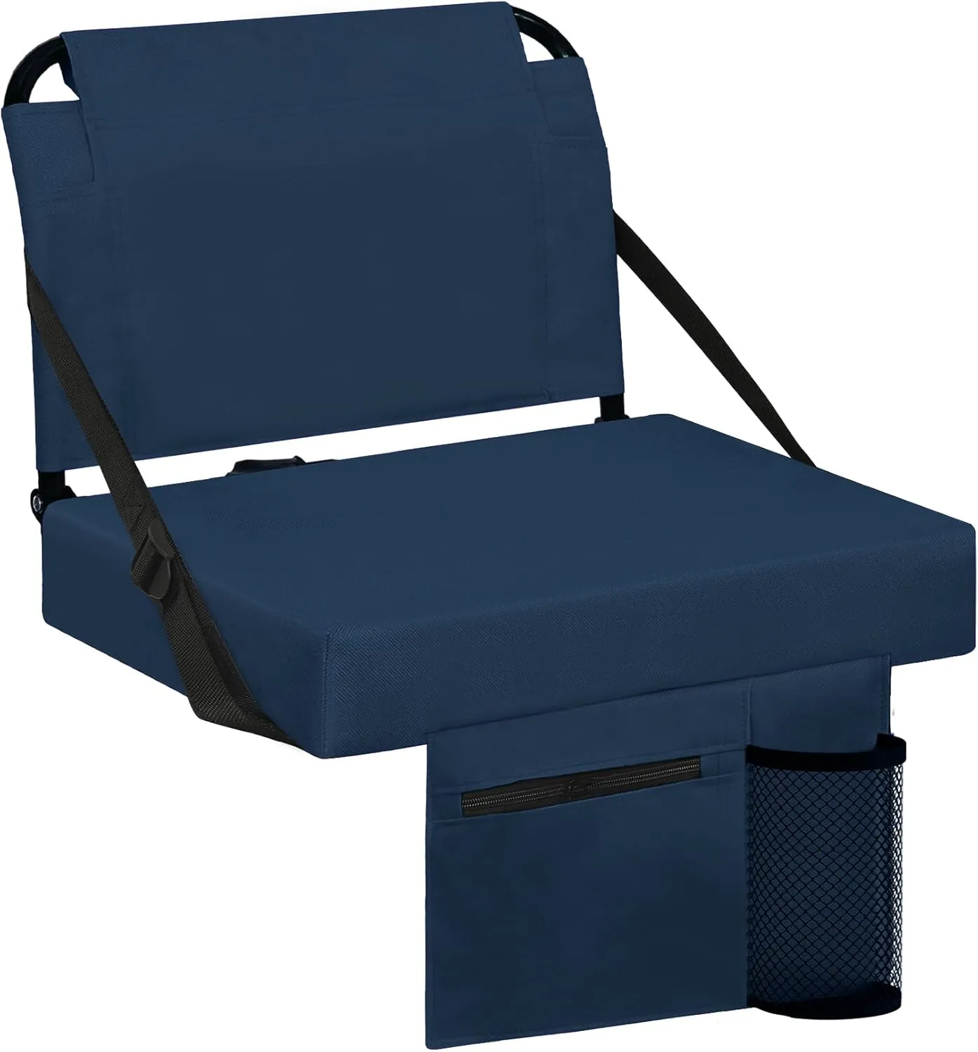 Stadium Seat for Bleachers with Back Support and Wide Padded Cushion Stadium Chair - Includes Shoulder Strap and Cup Holder