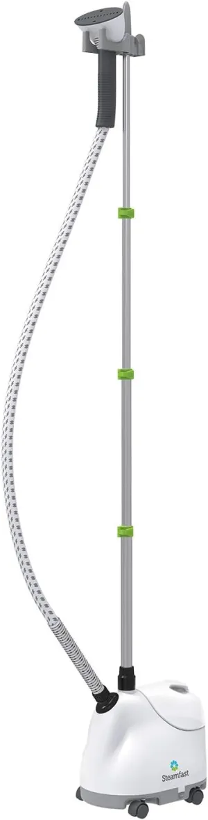 Steamfast SF-407 Canister Fabric Steamer, With Telescopic Pole and Fabric Brush, 45 Second Heat Up Time, White