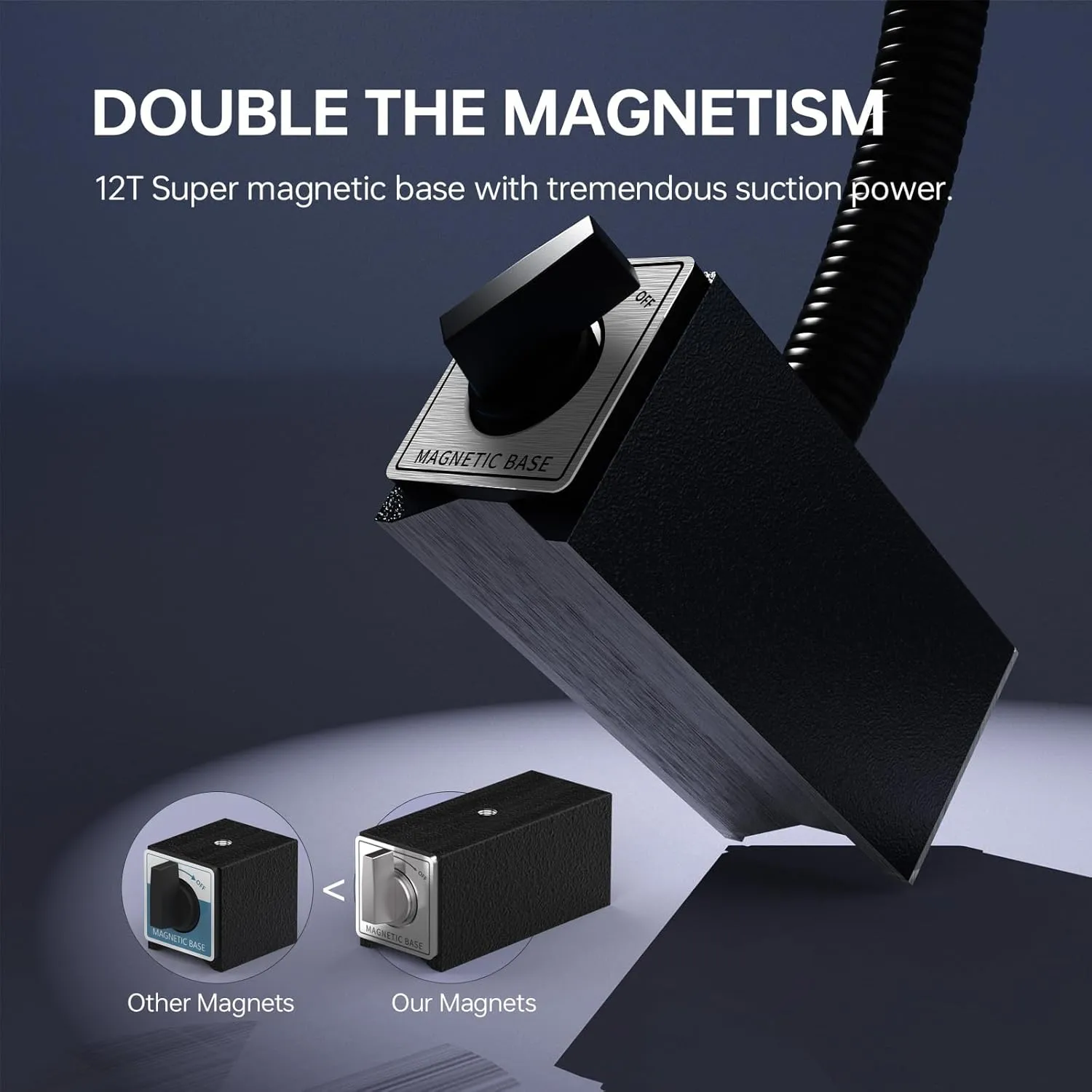 Strong Magnetic Light,18W Machine Light with 12T Base,1800 Lumens Flexible Lathe Work Light for CNC Milling Machines Drilling Lighting