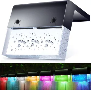 SUNFACE 8 Pack Solar Step Lights, 2 Modes - Acrylic Bubbles LED Super Bright Waterproof Solar Deck Fence Step Pool Backyard Decor (Warm White/7 Color)