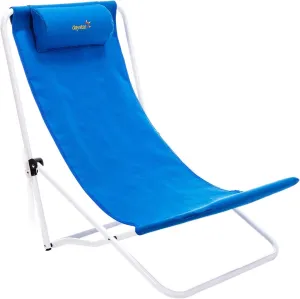 SunnyFeel Folding Beach Chair High Back Lightweight, Portable Sand Chair with Pillow for Adults Heavy Duty 300 LBS, Easy-to-Use Foldable Camping Chairs for Camp/Lawn/Outdoor/Travel/Picnic