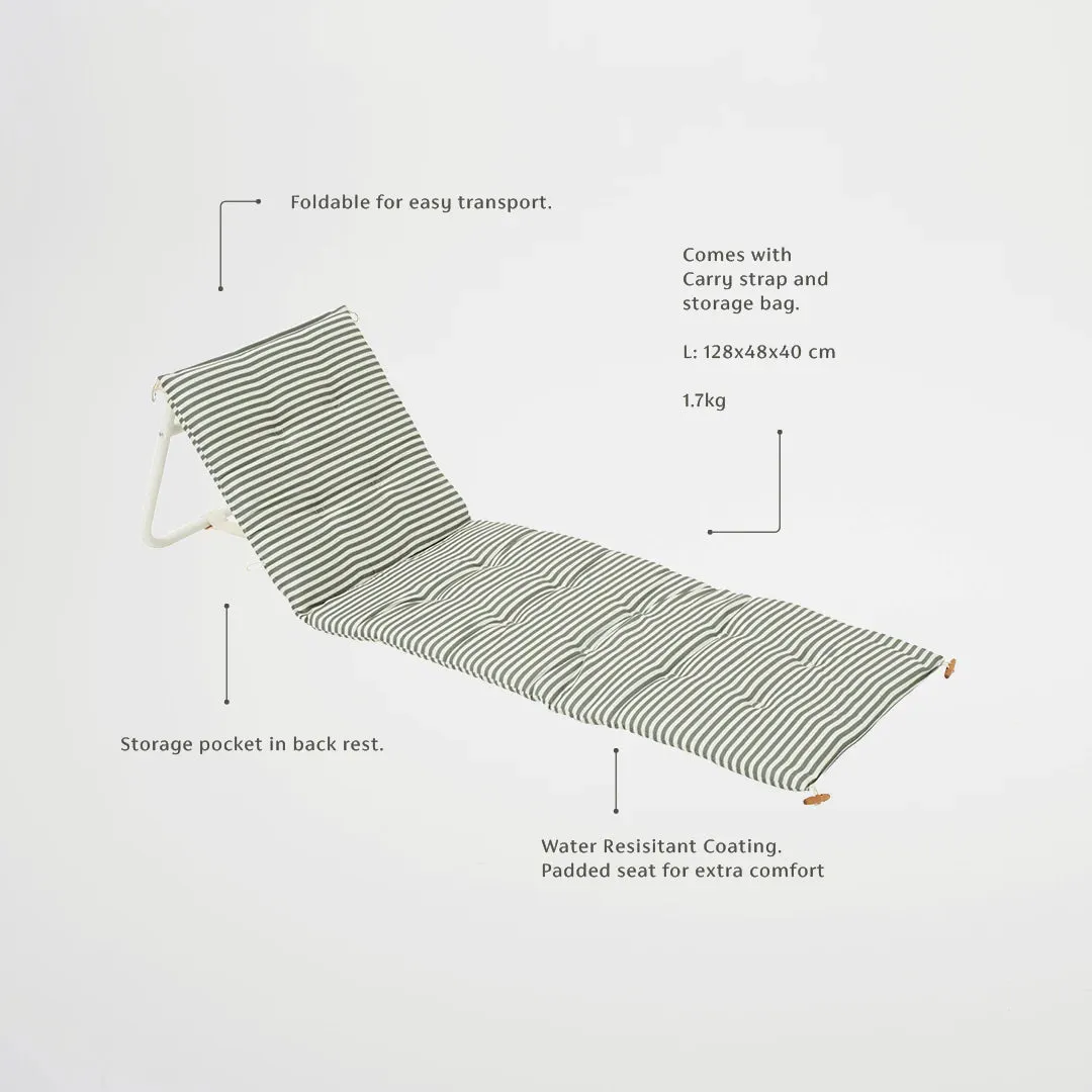 Sunnylife / Reclining Beach Chair - The Vacay Olive