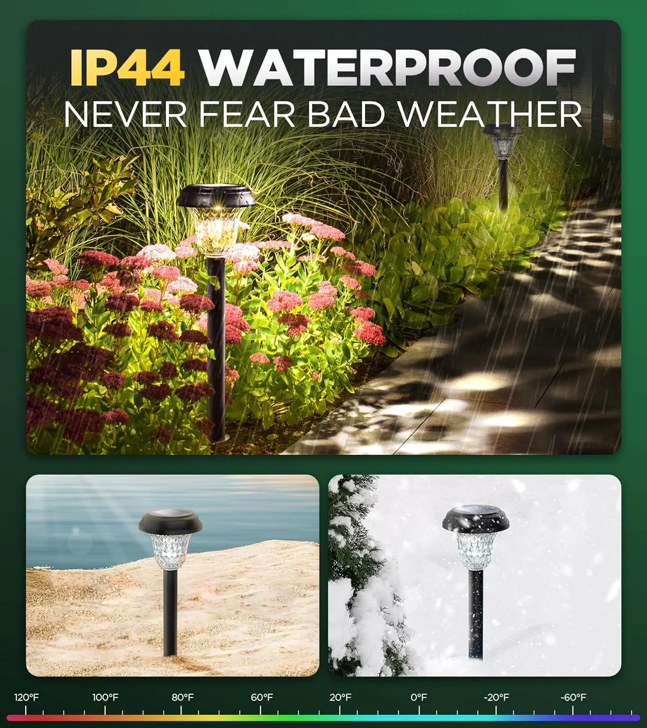 Super Bright Solar Lights Outdoor Waterproof 10 Pack, from Dusk to Dawn Up to 12H Light for Outside, Auto On/Off Solar Powered Garden Pathway Lights, Landscape Lighting for Yard