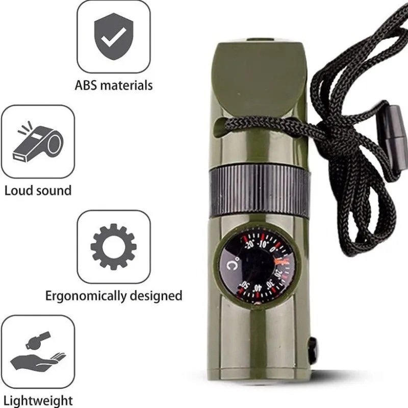 Survival Whistle | 7 in 1 Multifunction