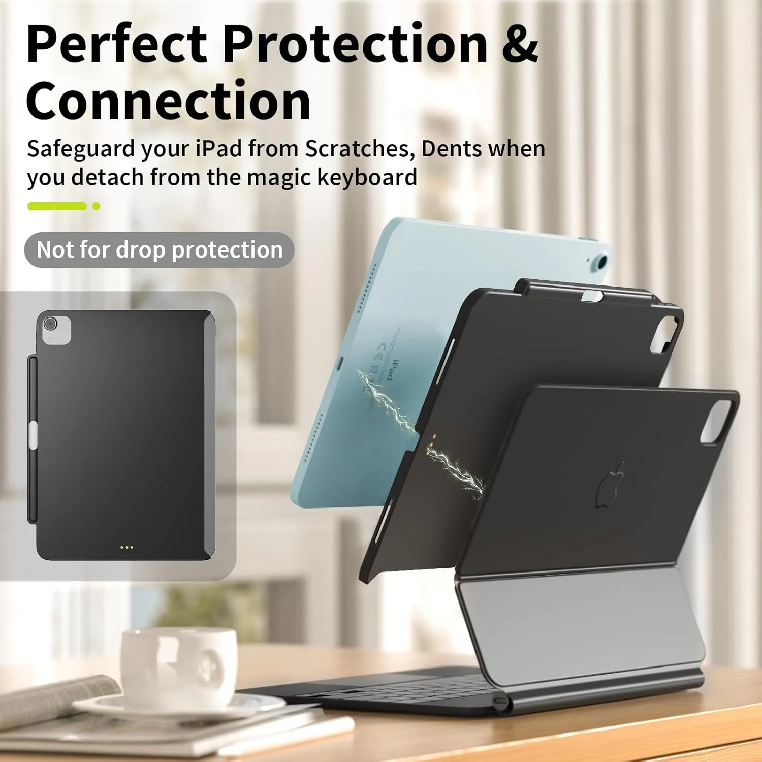 SwitchEasy CoverBuddy Lite for 2024 iPad Pro 13" - Case Compatible with Magic Keyboard for iPad Pro (M4), with Apple Pencil Pro Pencil Holder - White