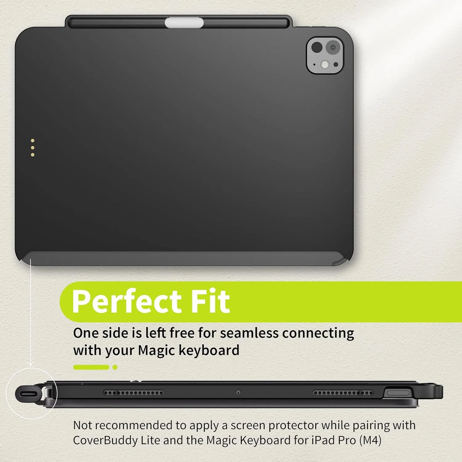 SwitchEasy CoverBuddy Lite for 2024 iPad Pro 13" - Case Compatible with Magic Keyboard for iPad Pro (M4), with Apple Pencil Pro Pencil Holder - White