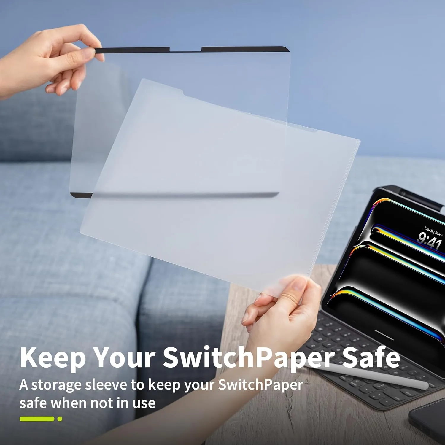 SwitchEasy Magnetic SwitchPaper Screen Protector for 2024 iPad Pro 13" - Magnetic & Detachable Feel-Like Paper Designed for Drawing, Writing, Compatible with iPad Pro 13" 2024 (M4), Anti-Glare & Anti-Fingerprint, Water Cleaning, Matte