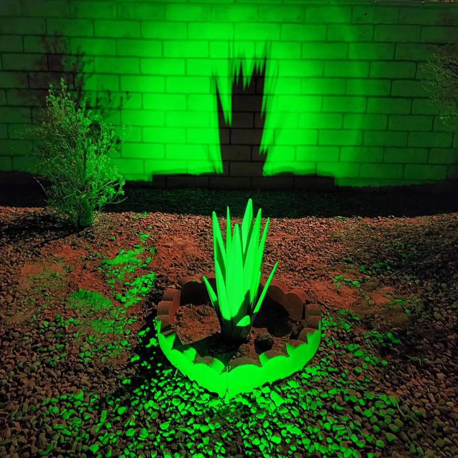 T-SUNUS Green Solar Landscape Lights Christmas 4 Pack, IP65 Waterproof Halloween Garden Pond Light, Auto-on/Off Security Spotlight for St. Patrick's Day Flag Tree Wall Patio Yard Driveway Pool Area
