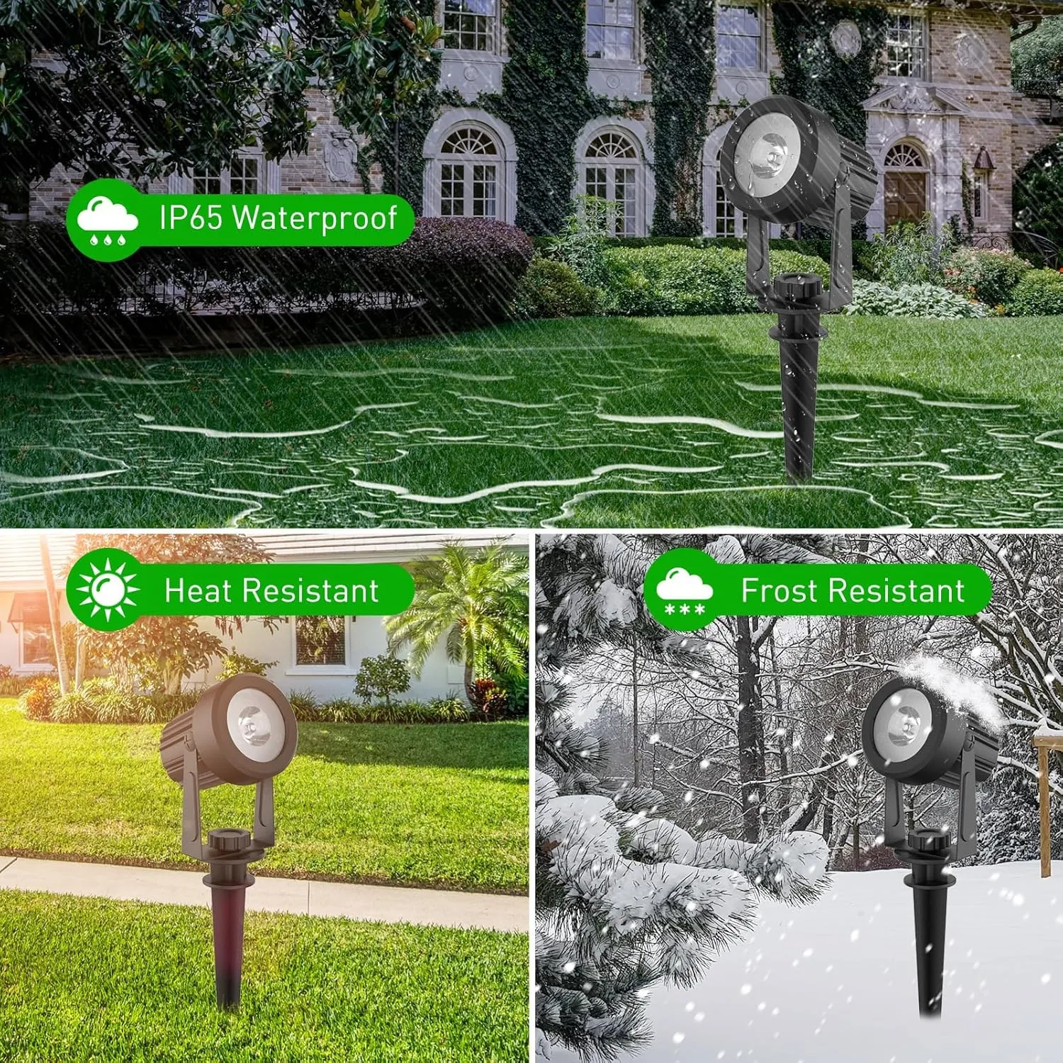 T-SUNUS Solar Spot Lights Outdoor IP65 Waterproof White 6000K 2-in-1 Landscape Spotlights, 9.8ft Cable Separate Panel Auto Dusk to Dawn Dimmable for Flag Yard Garden Patio Driveway Pathway Garage