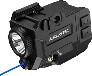 Tactical Flashlight with Laser Sight Combo with Magnetic Charging, 500 Lumen Strobe for Glock or Picatinny (MIL-STD-1913) Rails Pistol Light (Blue Laser)