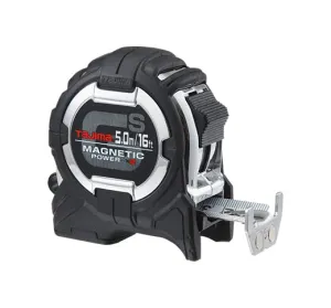 TAJIMA GS-Lock Tape Measure - 16ft/5m x 1in Tape Measure with Compatible Clip & Dual Magnetic Power - GS-SC16/5MBW
