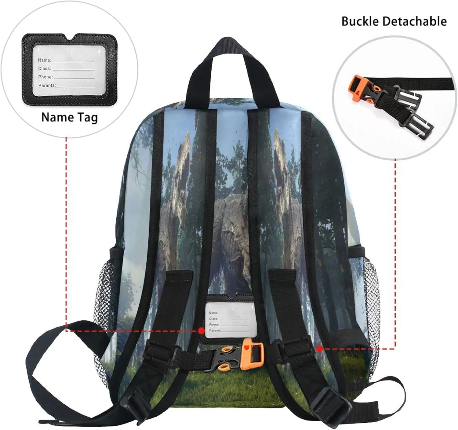 Tarity Custom Dinosaur Kids Toddler Backpack for Boys School Bag Cute Travel Backpack Bookbags For Preschool Kindergarten