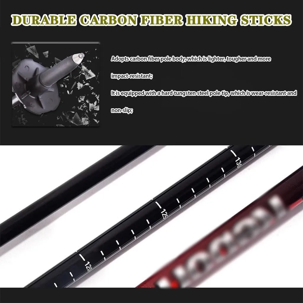 Telescopic Nordic Hiking Stick, Carbon Fiber Trekking Poles, Ultralight Mountaining Gear, Quick Locking