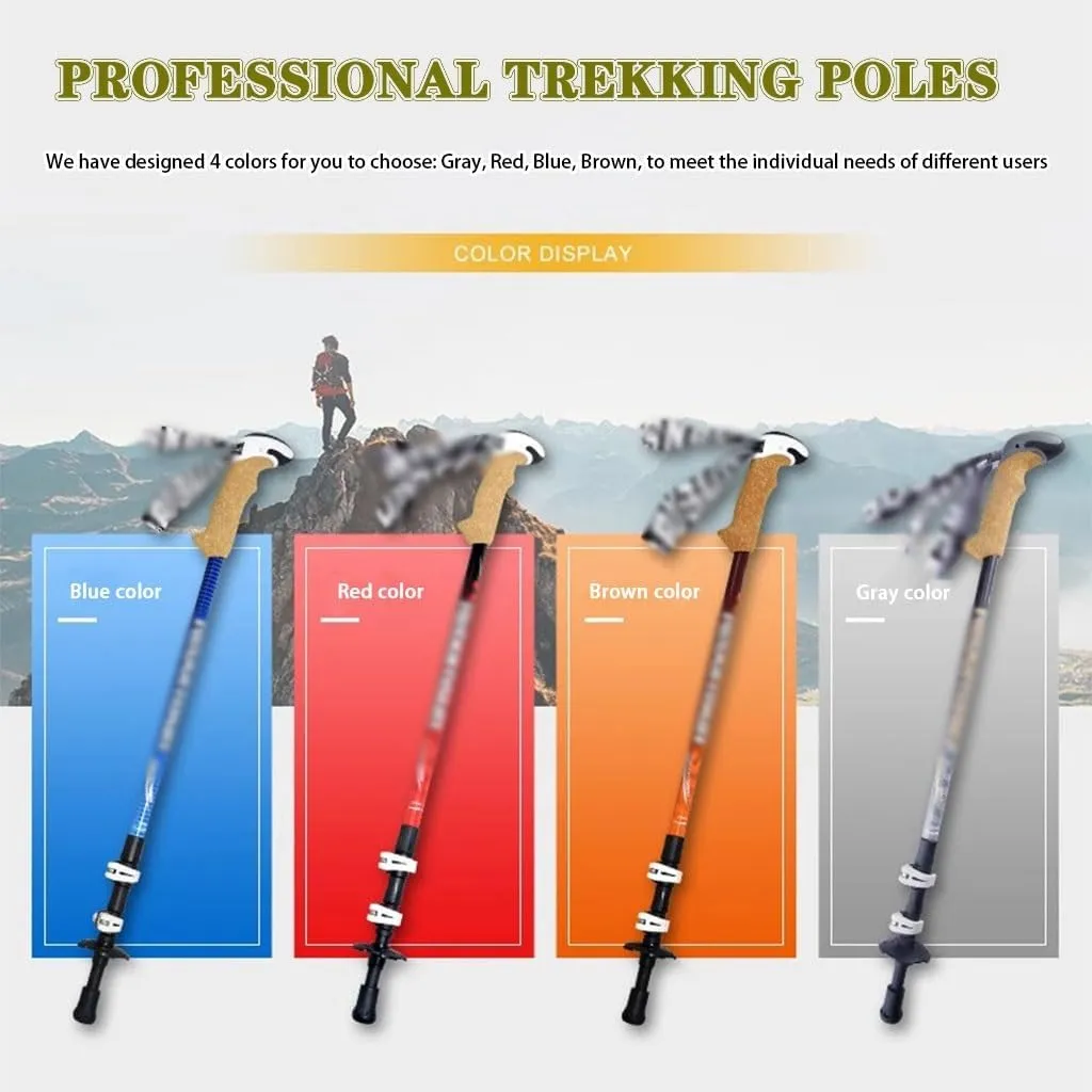 Telescopic Nordic Hiking Stick, Carbon Fiber Trekking Poles, Ultralight Mountaining Gear, Quick Locking